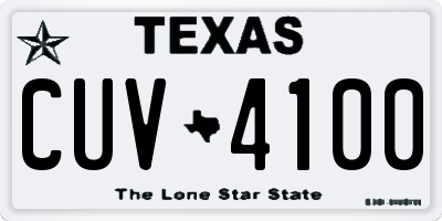 TX license plate CUV4100