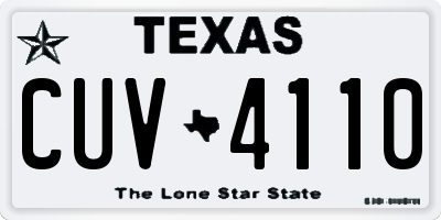 TX license plate CUV4110