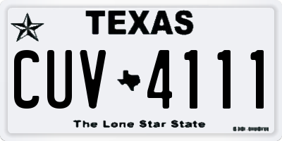 TX license plate CUV4111