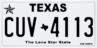 TX license plate CUV4113