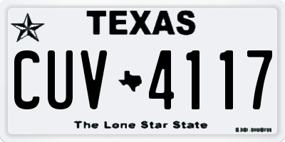 TX license plate CUV4117