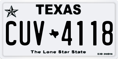 TX license plate CUV4118