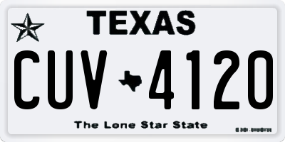TX license plate CUV4120