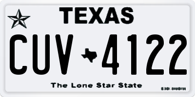 TX license plate CUV4122