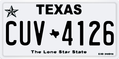 TX license plate CUV4126