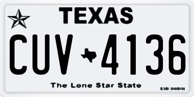 TX license plate CUV4136