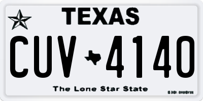 TX license plate CUV4140