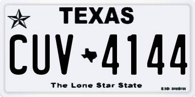 TX license plate CUV4144