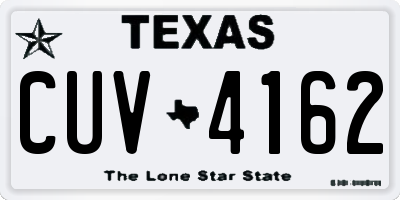 TX license plate CUV4162