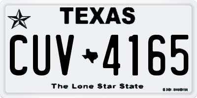 TX license plate CUV4165