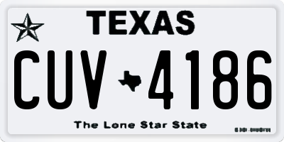 TX license plate CUV4186