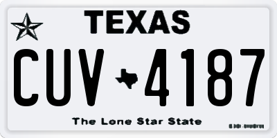 TX license plate CUV4187