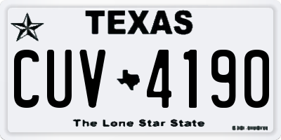 TX license plate CUV4190