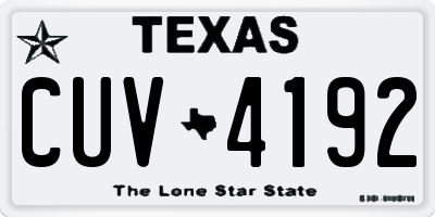 TX license plate CUV4192
