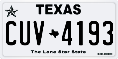 TX license plate CUV4193