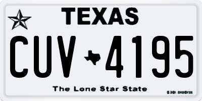 TX license plate CUV4195