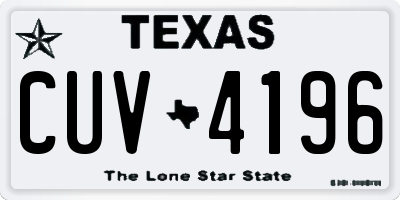 TX license plate CUV4196