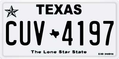 TX license plate CUV4197