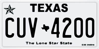 TX license plate CUV4200