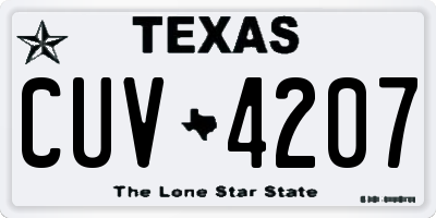 TX license plate CUV4207