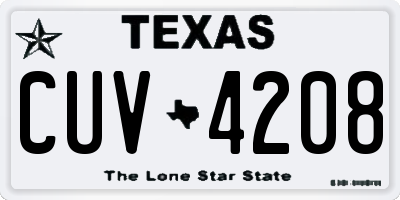 TX license plate CUV4208