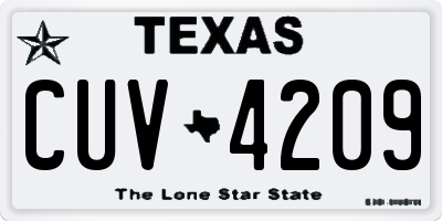TX license plate CUV4209