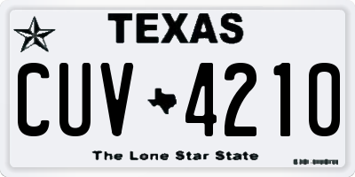 TX license plate CUV4210