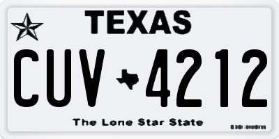 TX license plate CUV4212