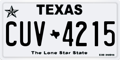 TX license plate CUV4215