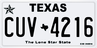 TX license plate CUV4216