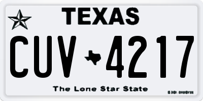 TX license plate CUV4217