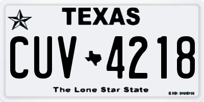 TX license plate CUV4218
