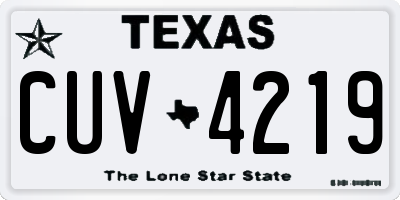 TX license plate CUV4219