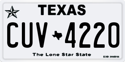 TX license plate CUV4220