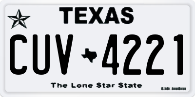 TX license plate CUV4221