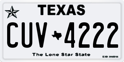 TX license plate CUV4222