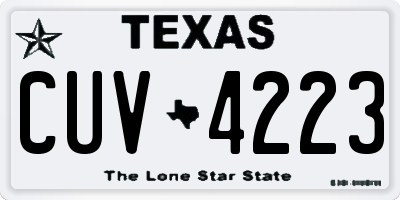 TX license plate CUV4223