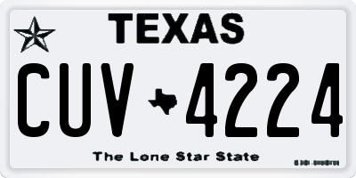 TX license plate CUV4224