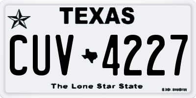 TX license plate CUV4227