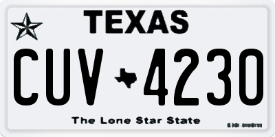 TX license plate CUV4230