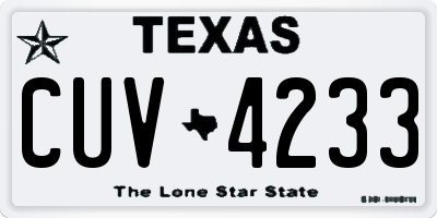 TX license plate CUV4233