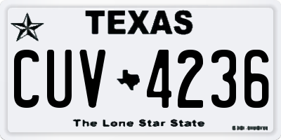 TX license plate CUV4236