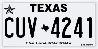 TX license plate CUV4241