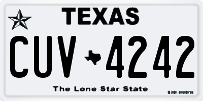 TX license plate CUV4242