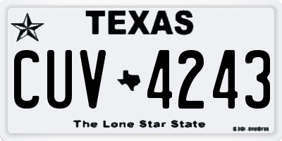 TX license plate CUV4243