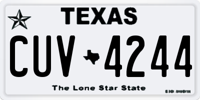 TX license plate CUV4244