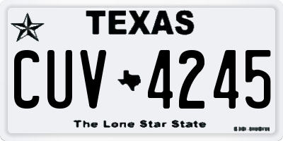 TX license plate CUV4245