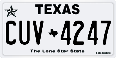 TX license plate CUV4247