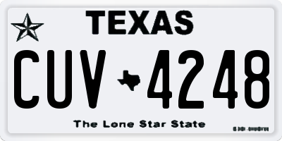 TX license plate CUV4248