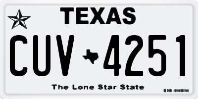 TX license plate CUV4251